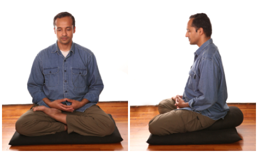 Half-lotus meditation posture